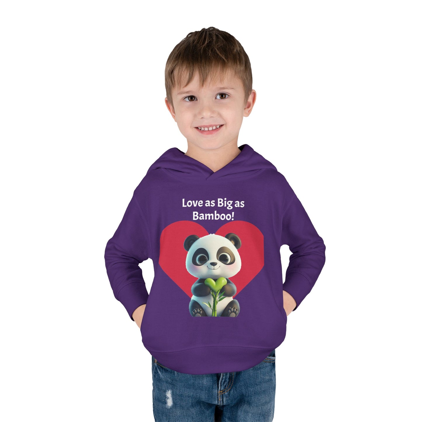 Toddler Fleece Hoodie - Panda Love as Big as Bamboo