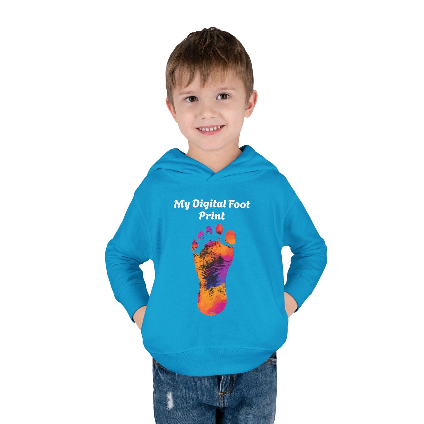 Toddler Fleece Hoodie - My Digital Foot Print Design