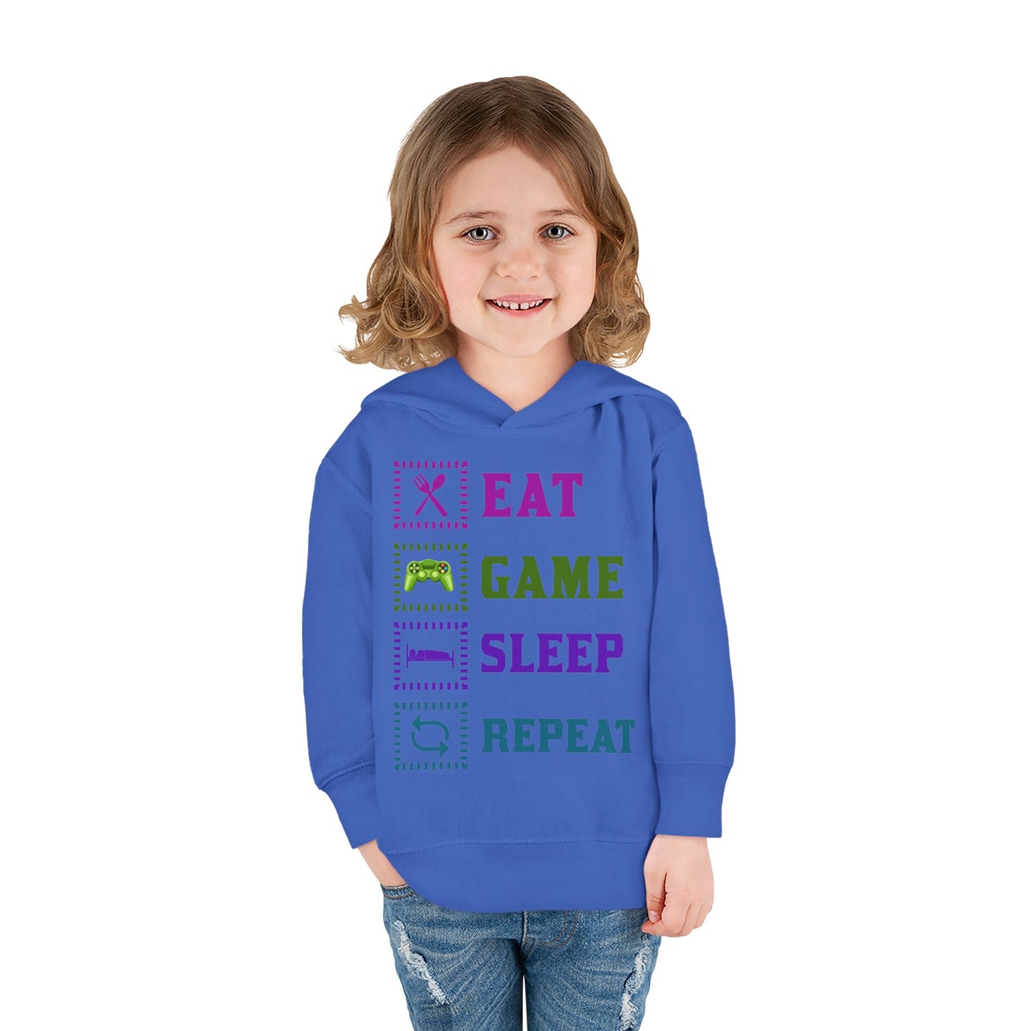 Toddler Hoodie - Eat Game Sleep Repeat Design