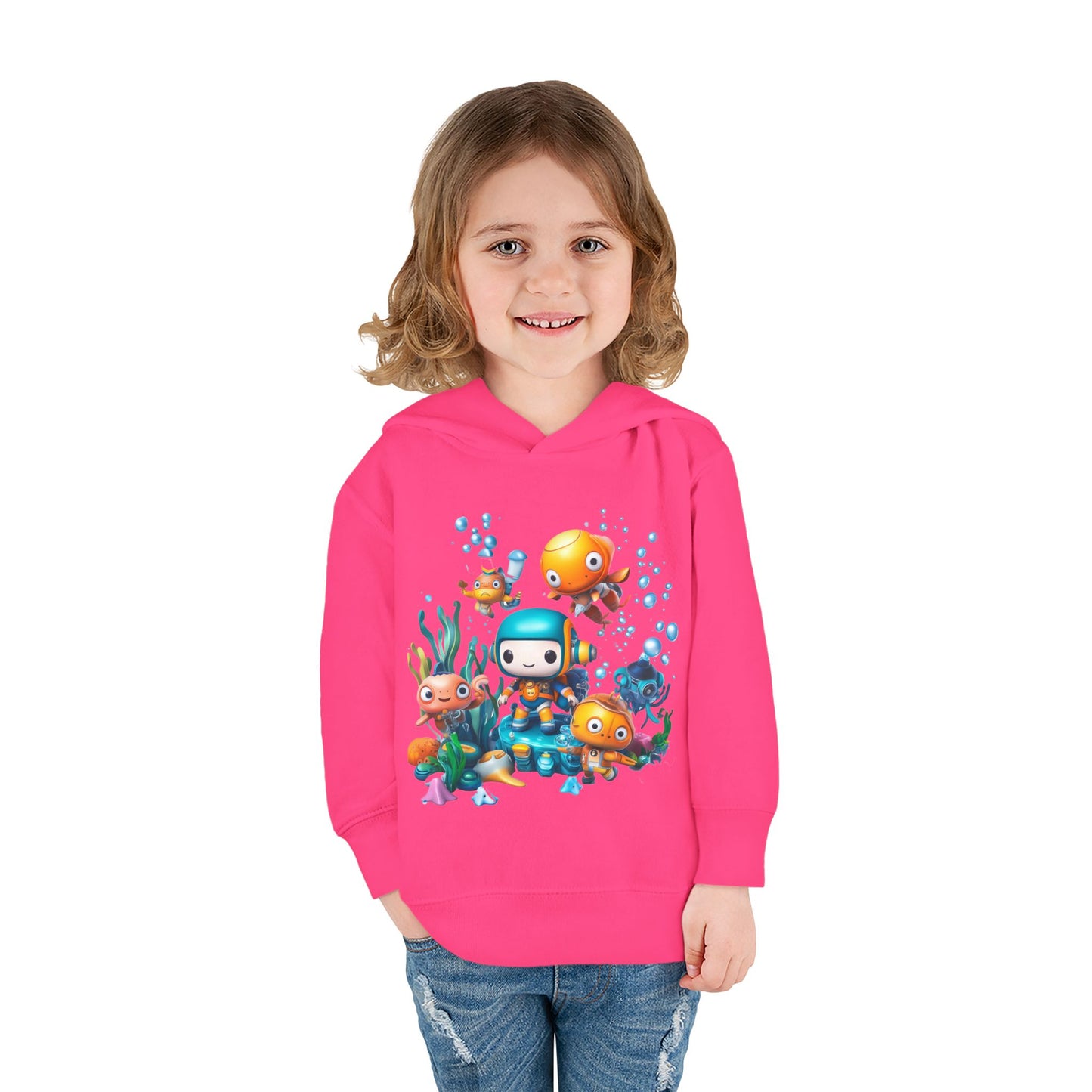 Toddler Fleece Hoodie - Underwater Mission Design