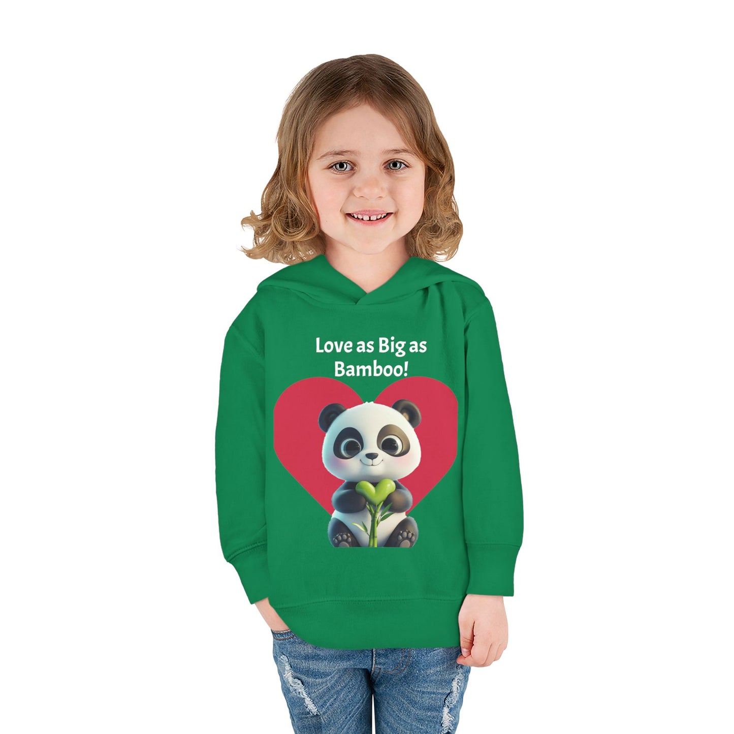 Toddler Fleece Hoodie - Panda Love as Big as Bamboo