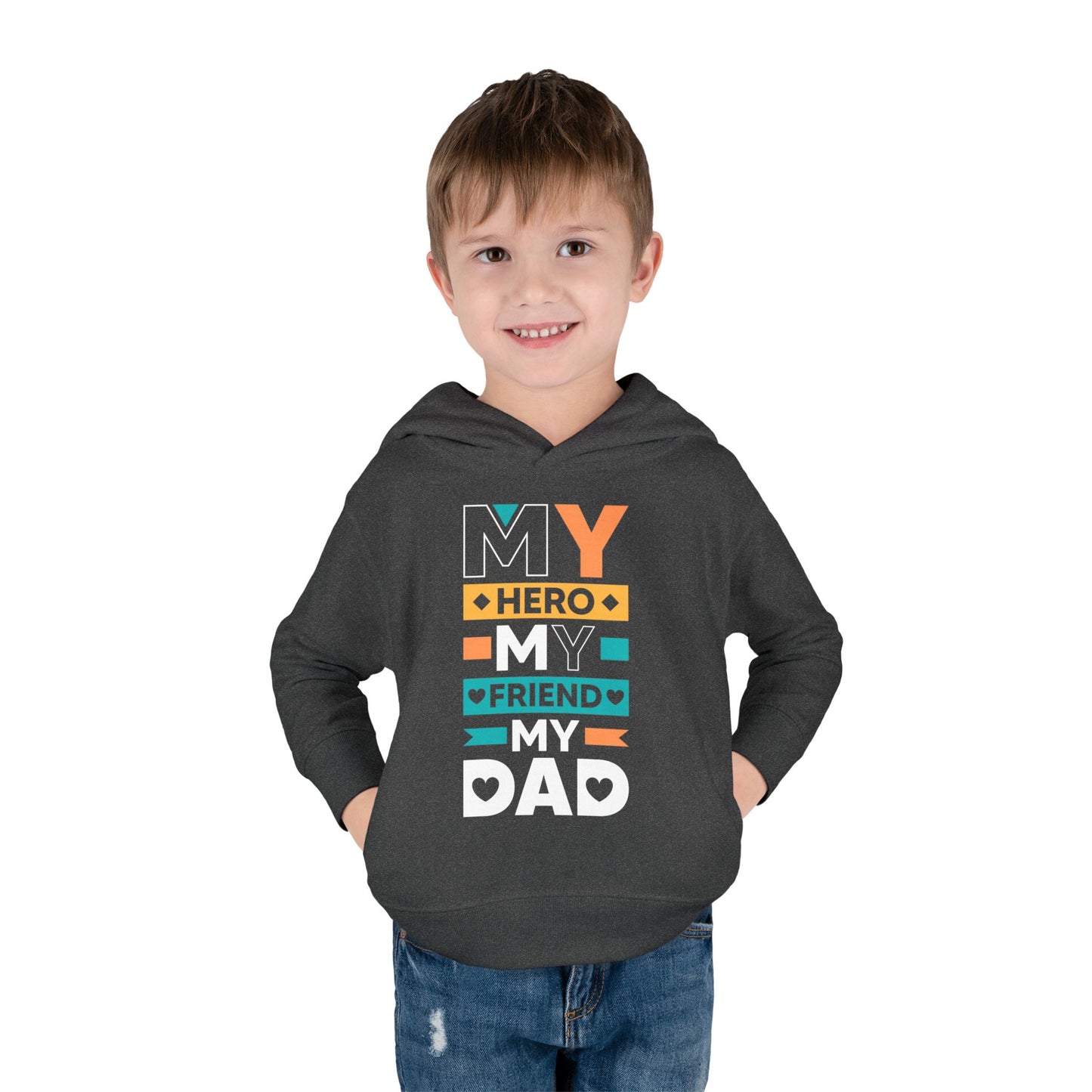 Toddler Fleece Hoodie - 'My Dad My Hero' Design