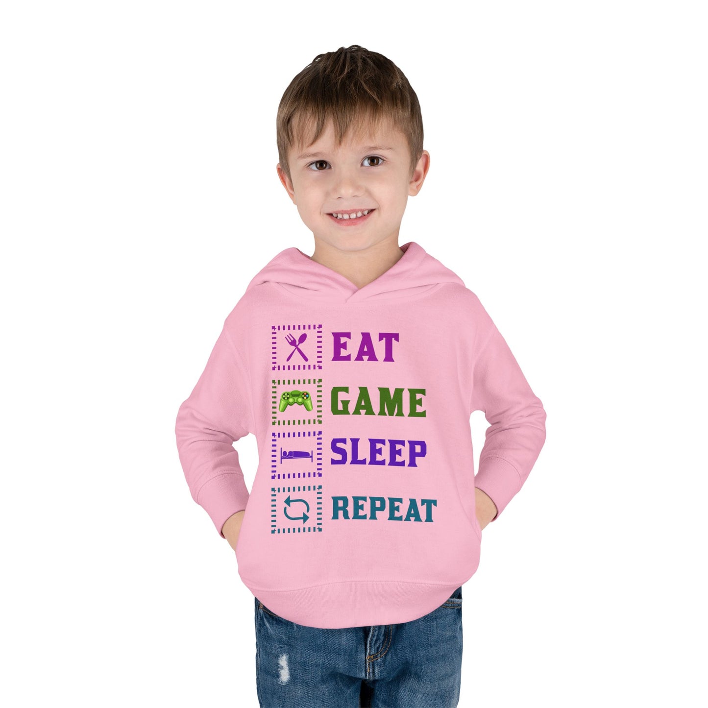 Toddler Hoodie - Eat Game Sleep Repeat Design