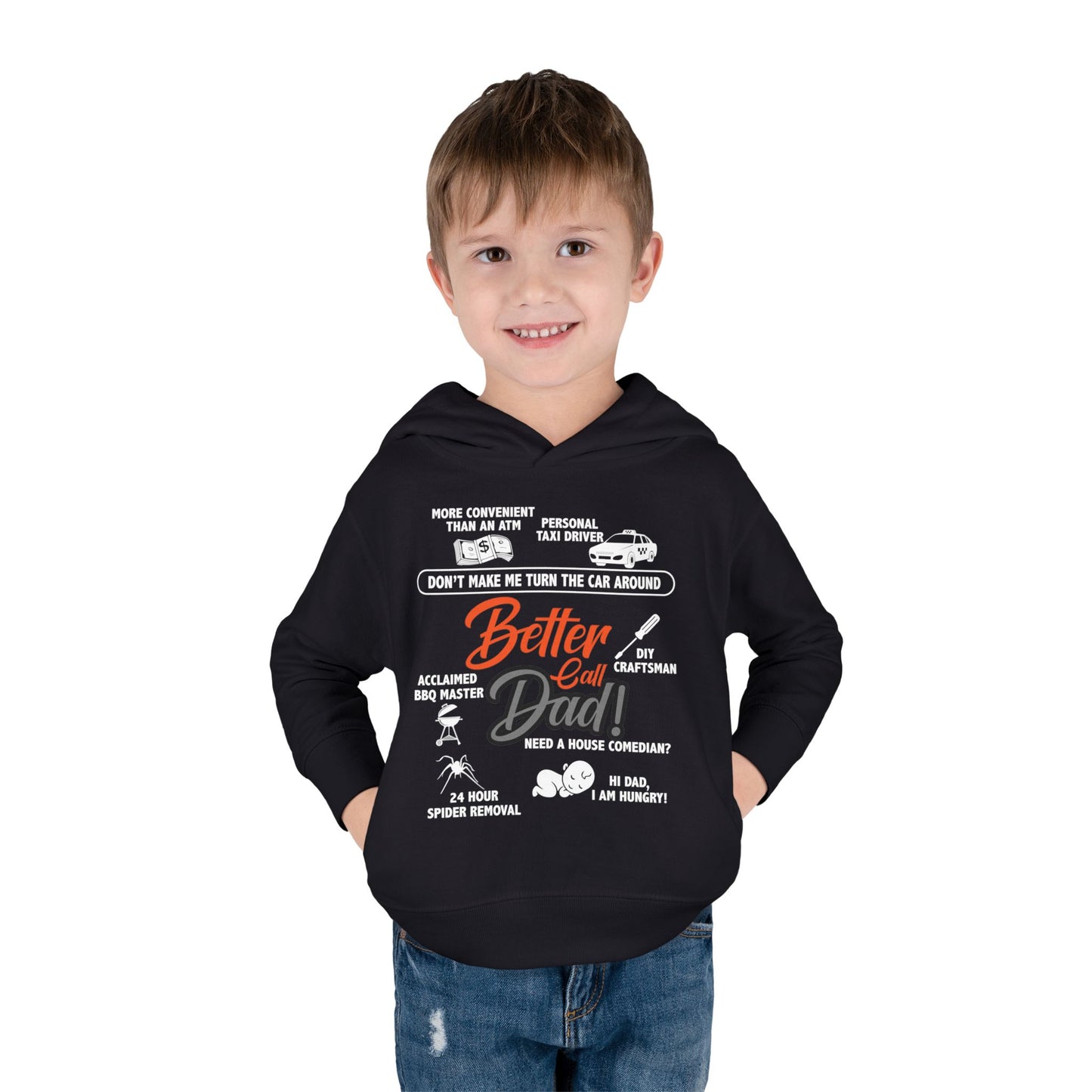 Toddler Fleece Hoodie - 'Better Call Dad' Design