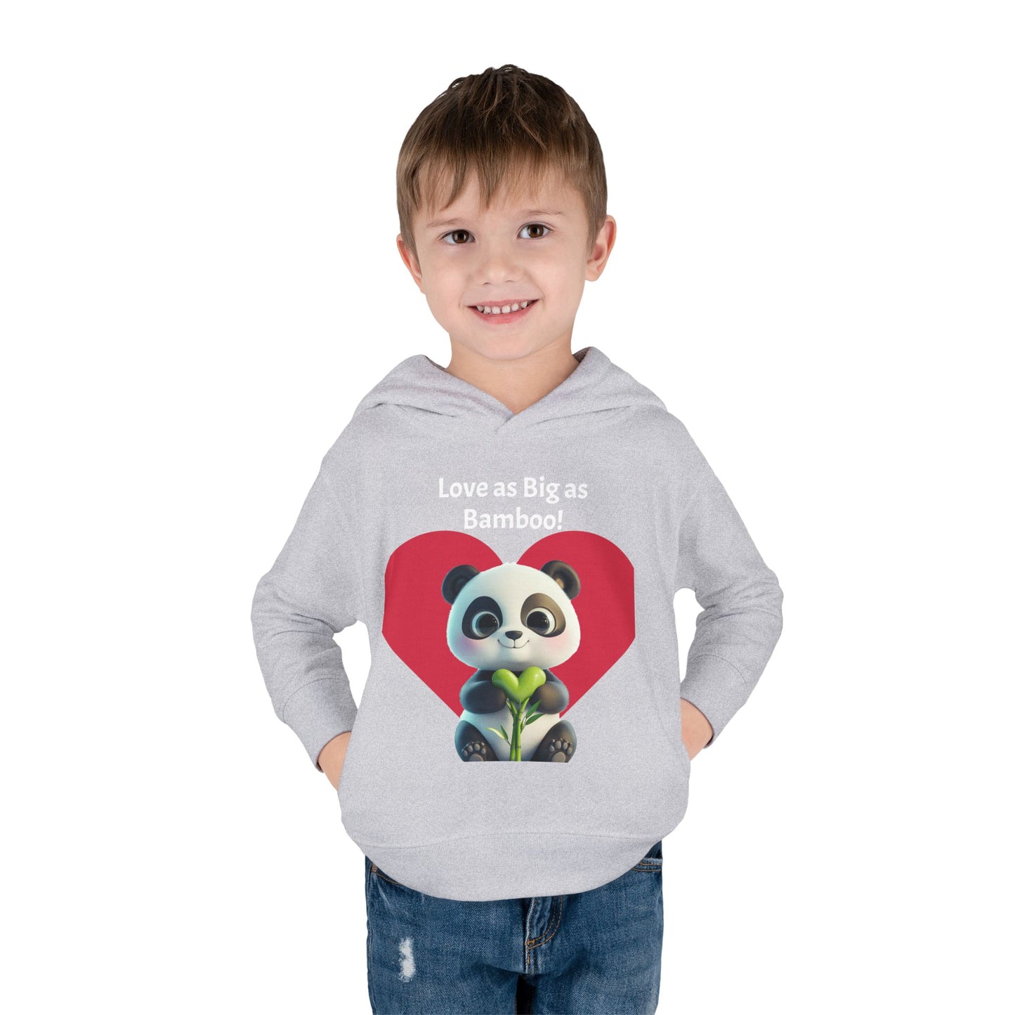 Toddler Fleece Hoodie - Panda Love as Big as Bamboo