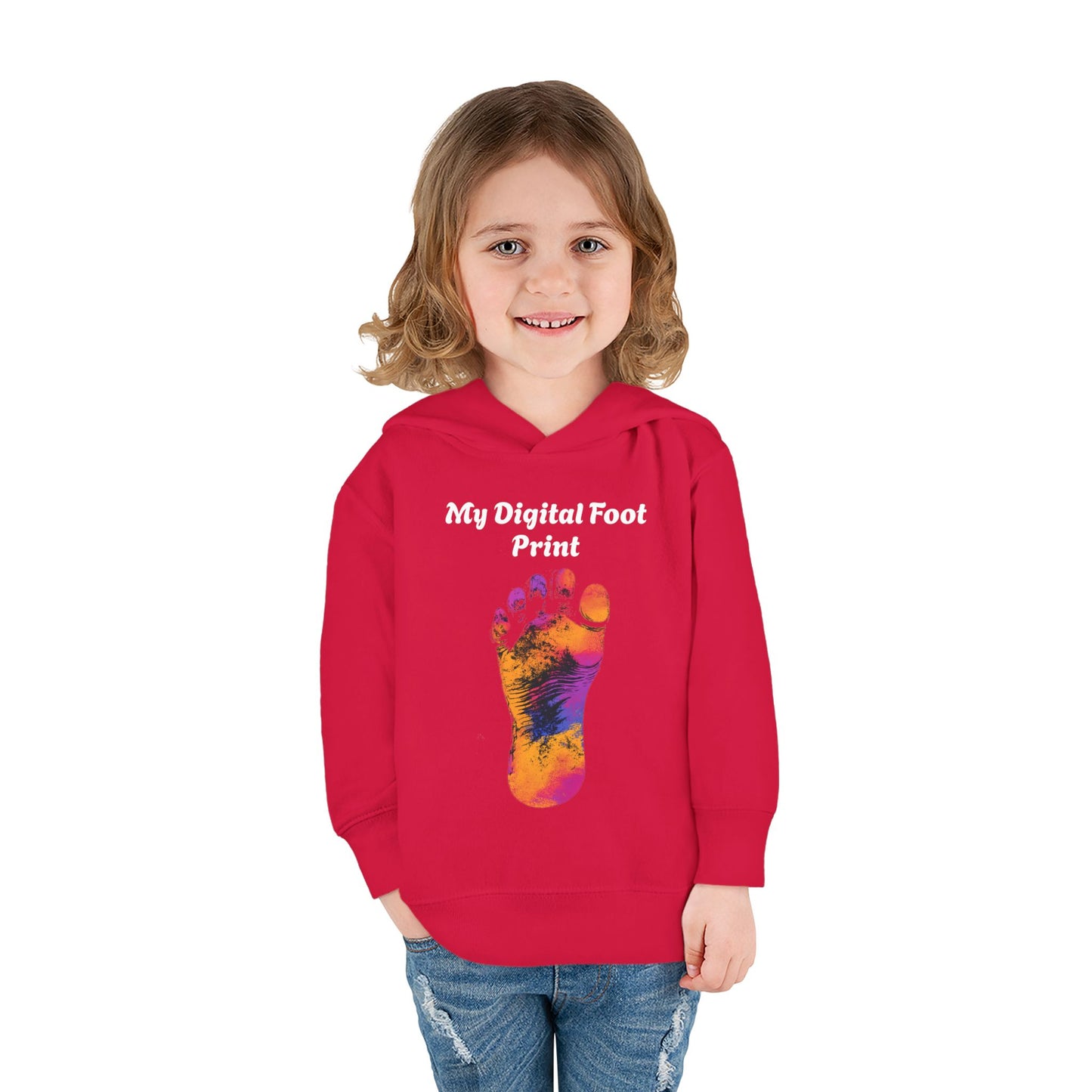 Toddler Fleece Hoodie - My Digital Foot Print Design