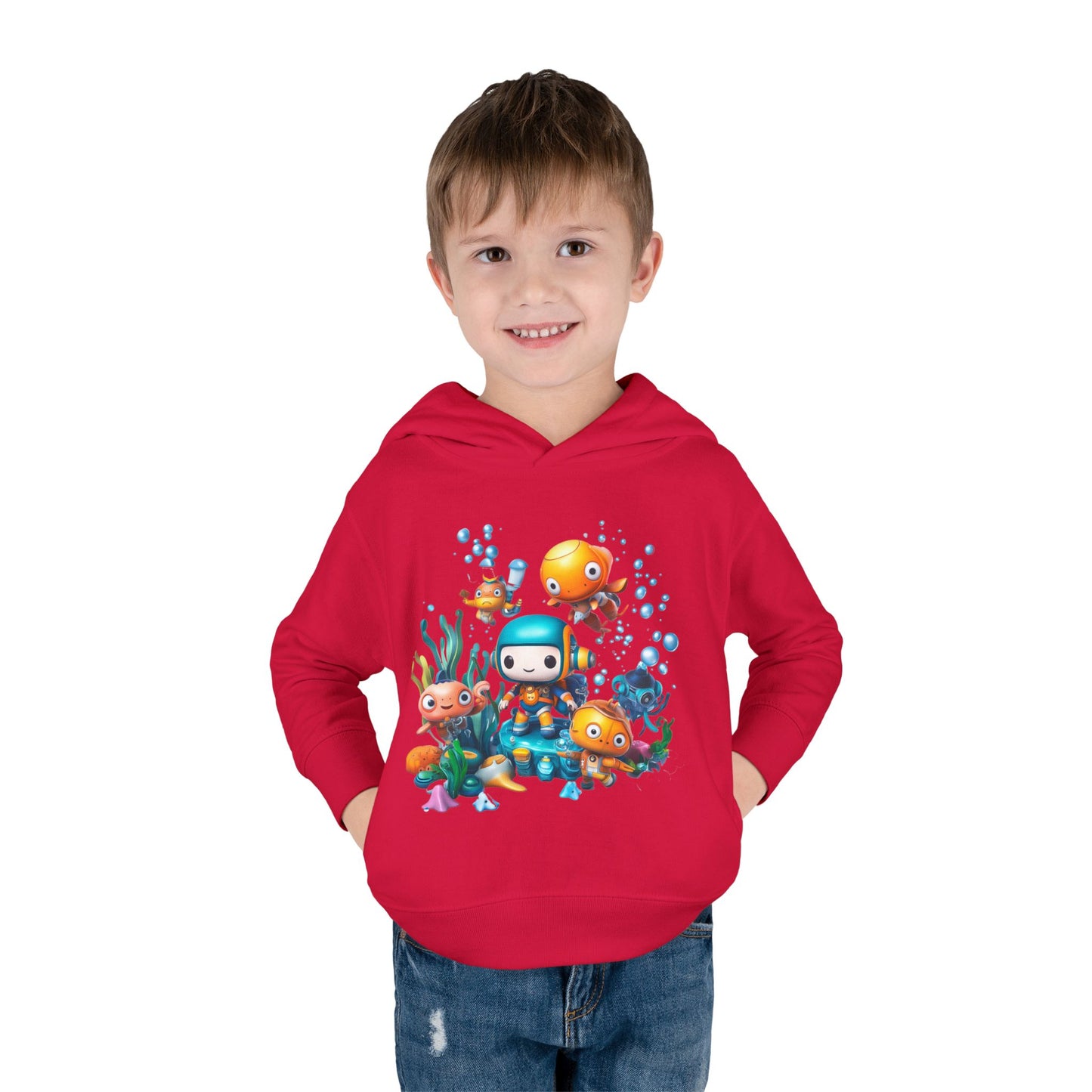 Toddler Fleece Hoodie - Underwater Mission Design