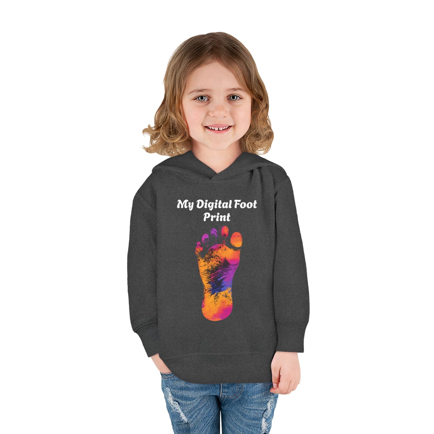 Toddler Fleece Hoodie - My Digital Foot Print Design