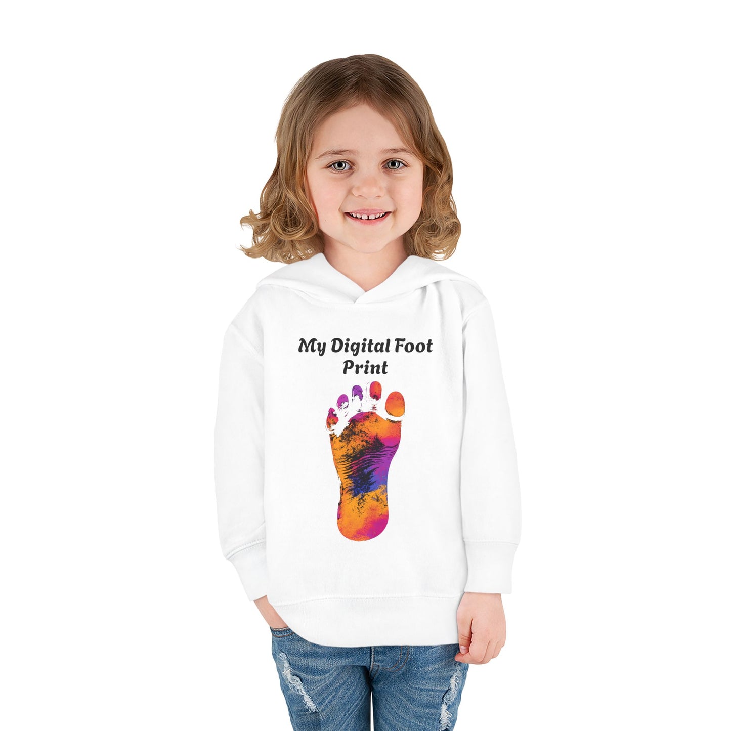 Toddler Fleece Hoodie - My Digital Foot Print Design