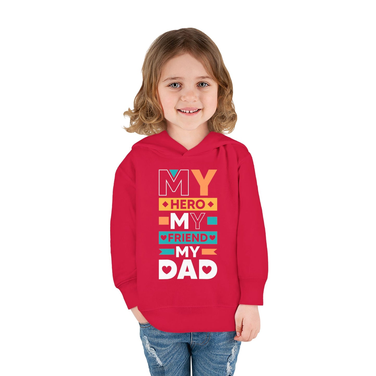 Toddler Fleece Hoodie - 'My Dad My Hero' Design