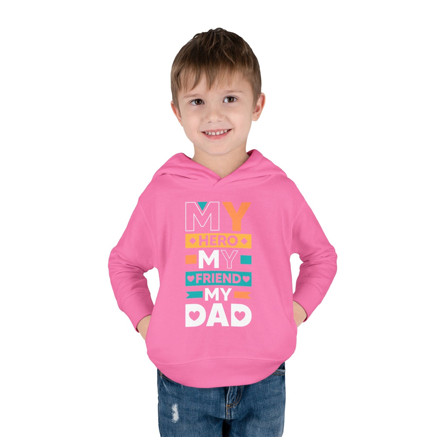 Toddler Fleece Hoodie - 'My Dad My Hero' Design