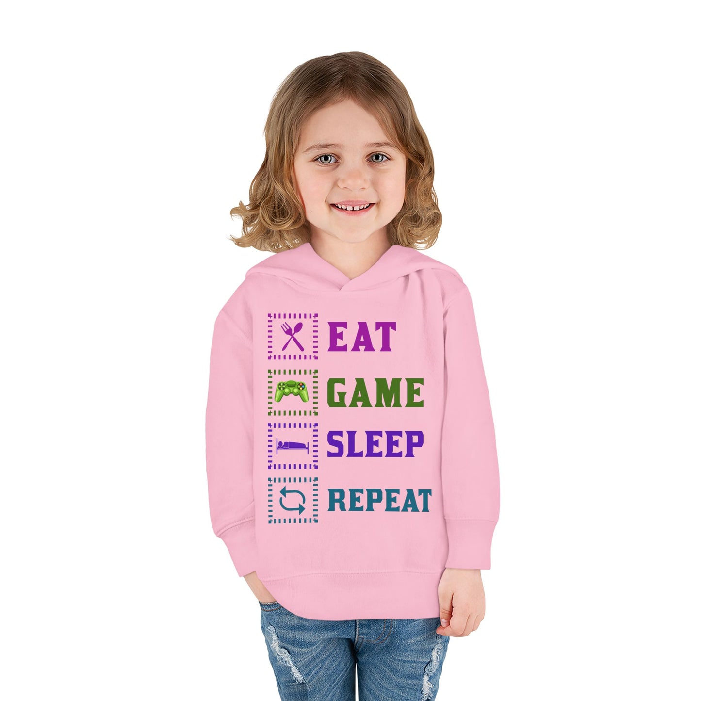 Toddler Hoodie - Eat Game Sleep Repeat Design