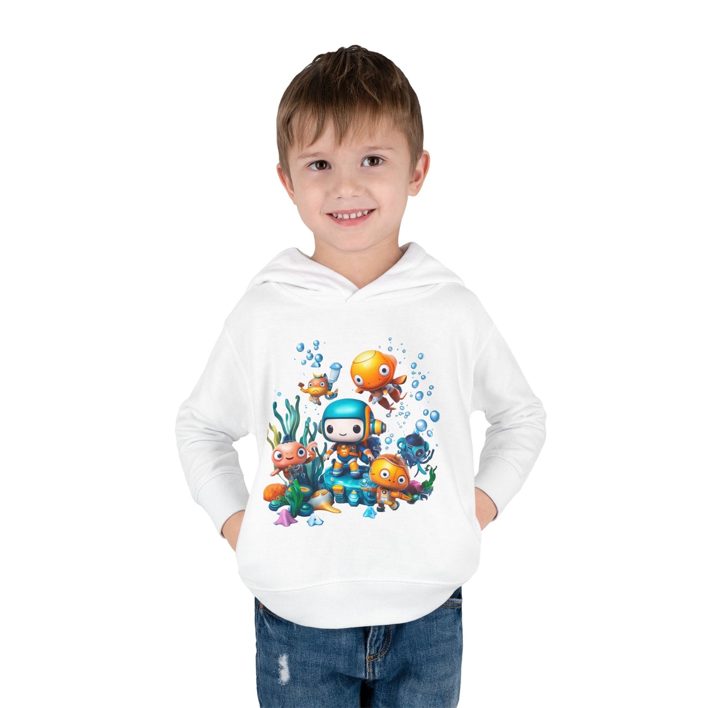 Toddler Fleece Hoodie - Underwater Mission Design