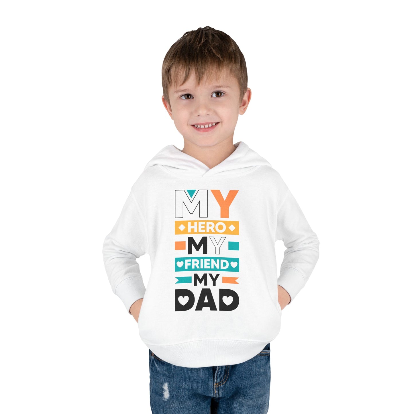 Toddler Fleece Hoodie - 'My Dad My Hero' Design