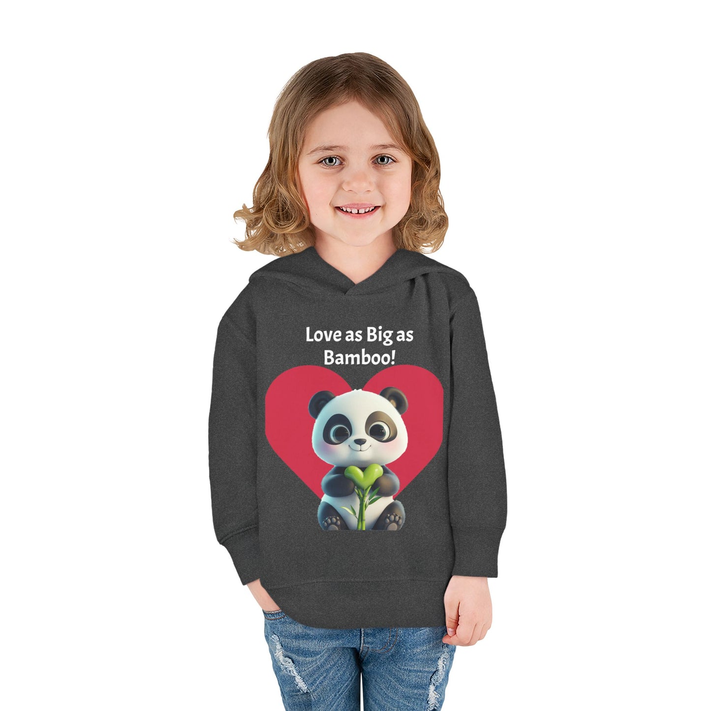 Toddler Fleece Hoodie - Panda Love as Big as Bamboo