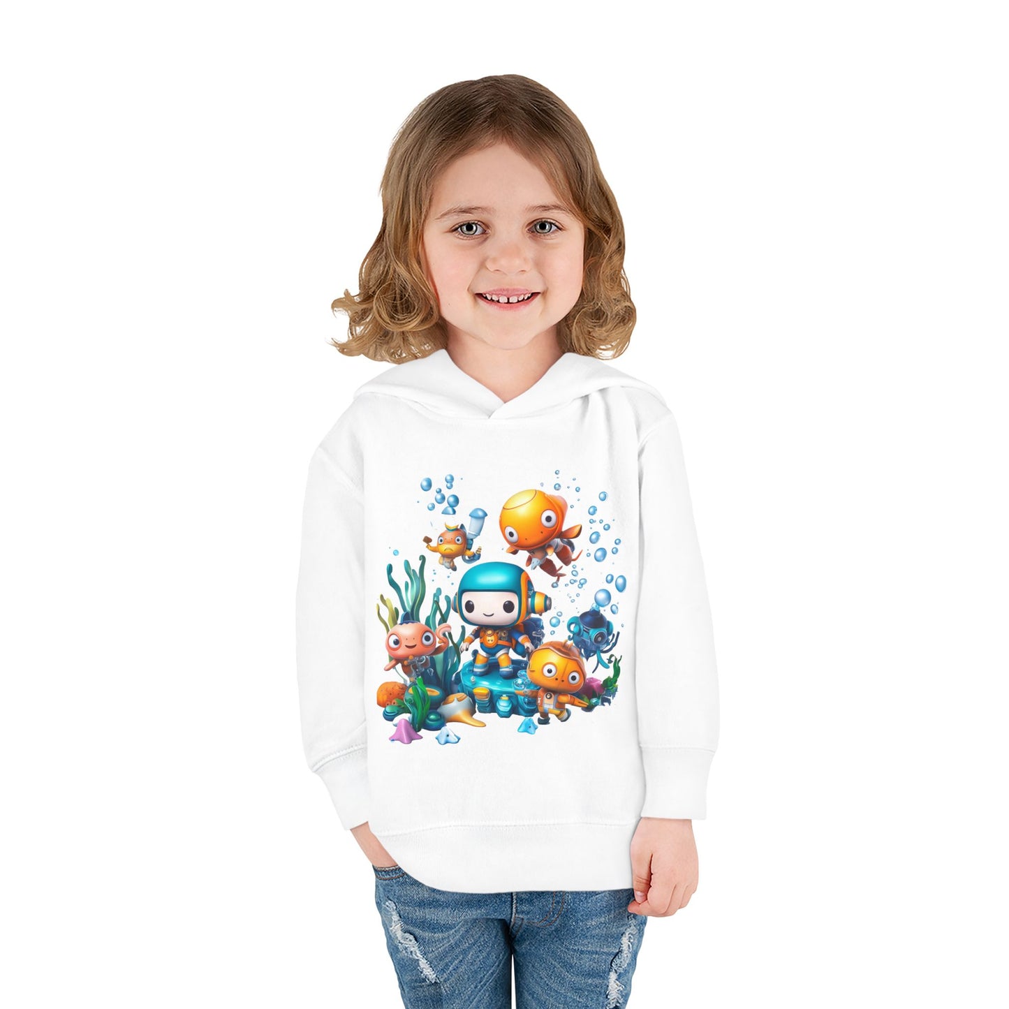 Toddler Fleece Hoodie - Underwater Mission Design