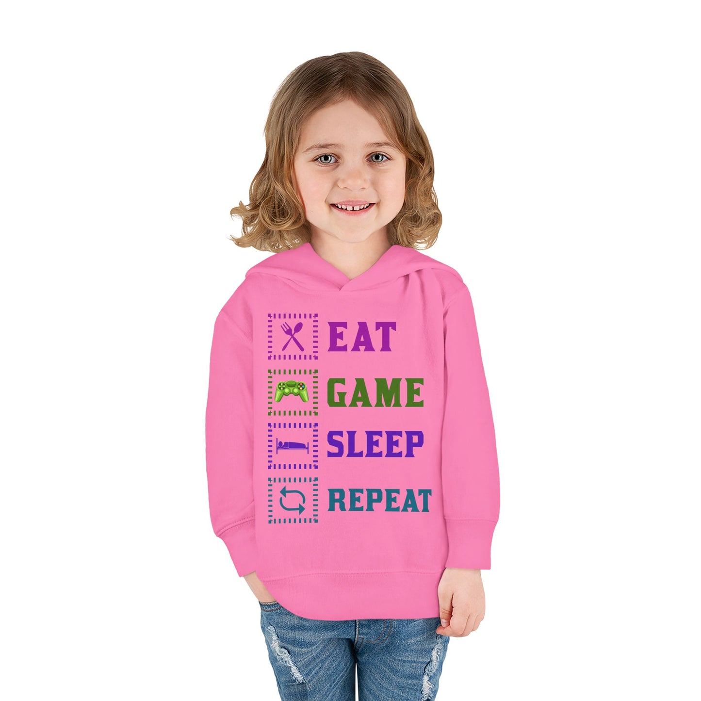 Toddler Hoodie - Eat Game Sleep Repeat Design