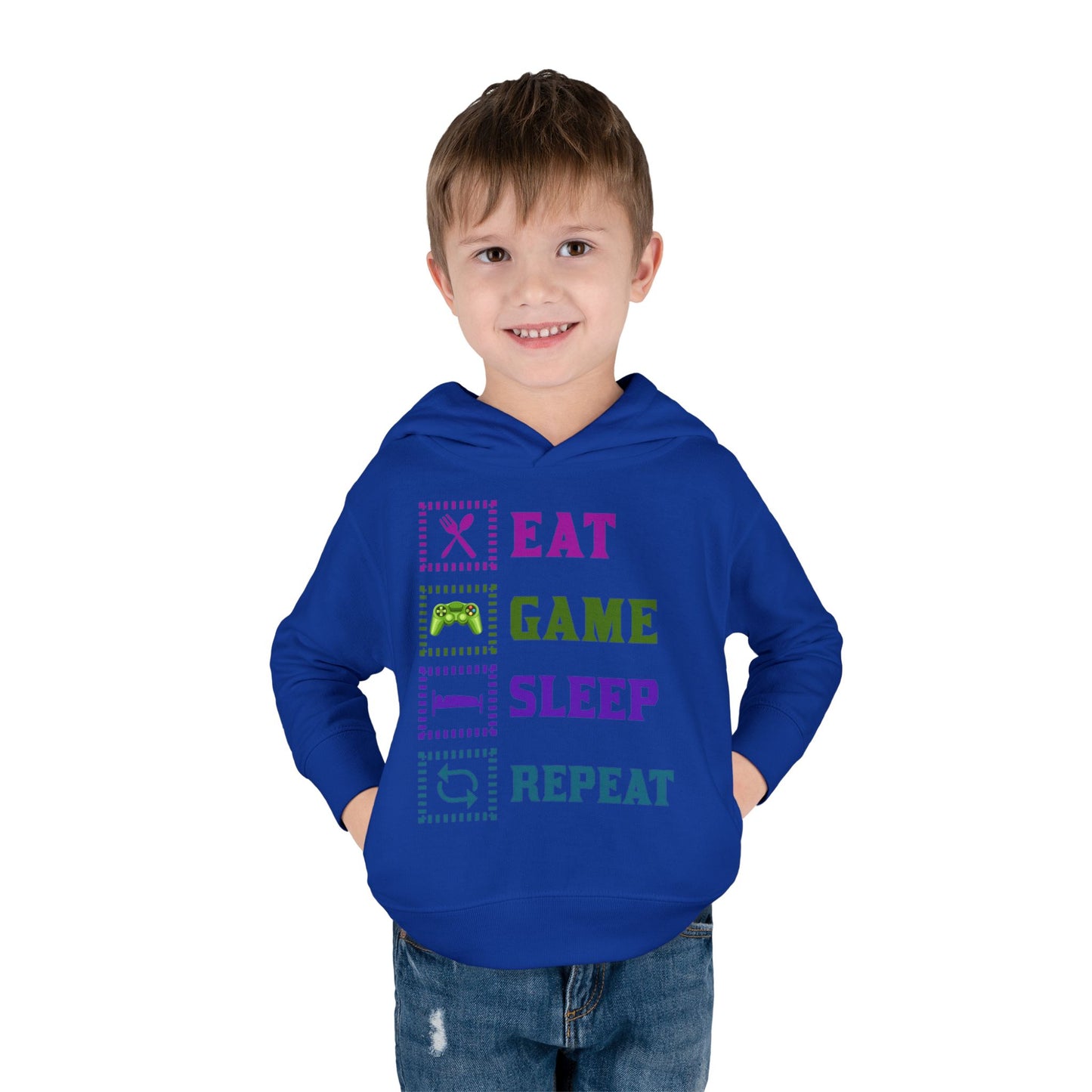 Toddler Hoodie - Eat Game Sleep Repeat Design