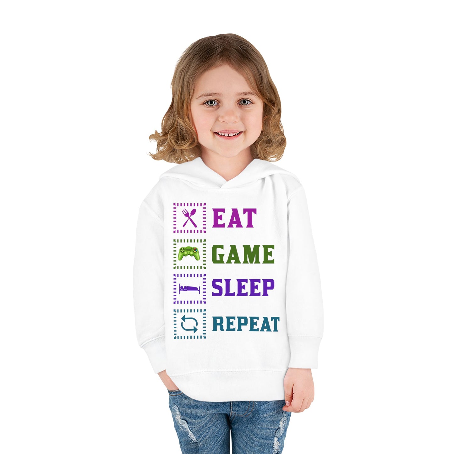 Toddler Hoodie - Eat Game Sleep Repeat Design