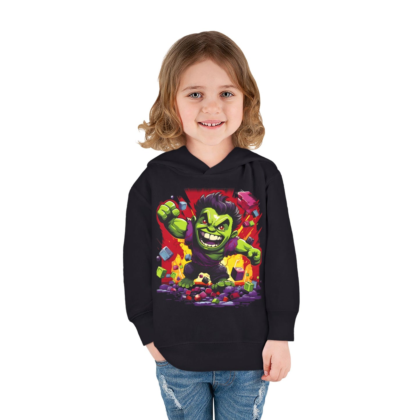 Toddler Hoodie - Cartoon Hulk Design