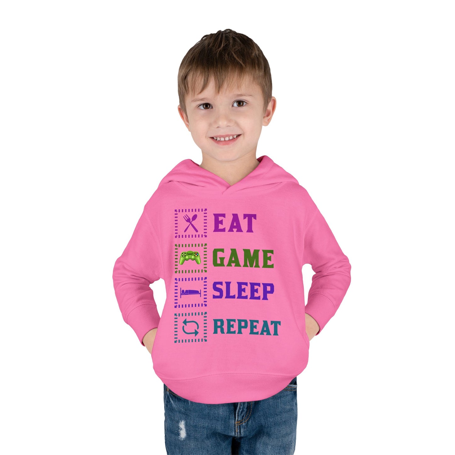 Toddler Hoodie - Eat Game Sleep Repeat Design