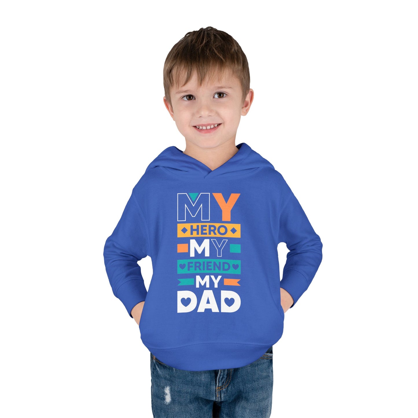 Toddler Fleece Hoodie - 'My Dad My Hero' Design