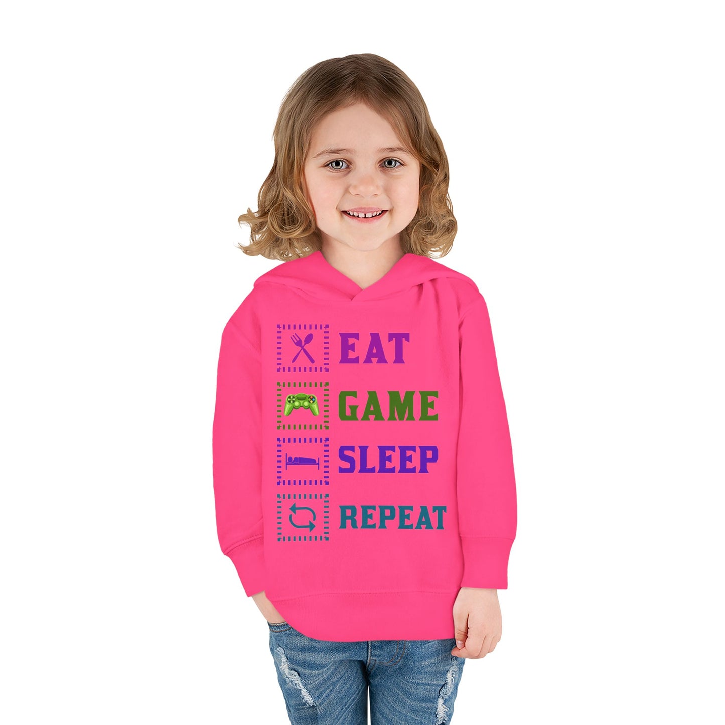 Toddler Hoodie - Eat Game Sleep Repeat Design