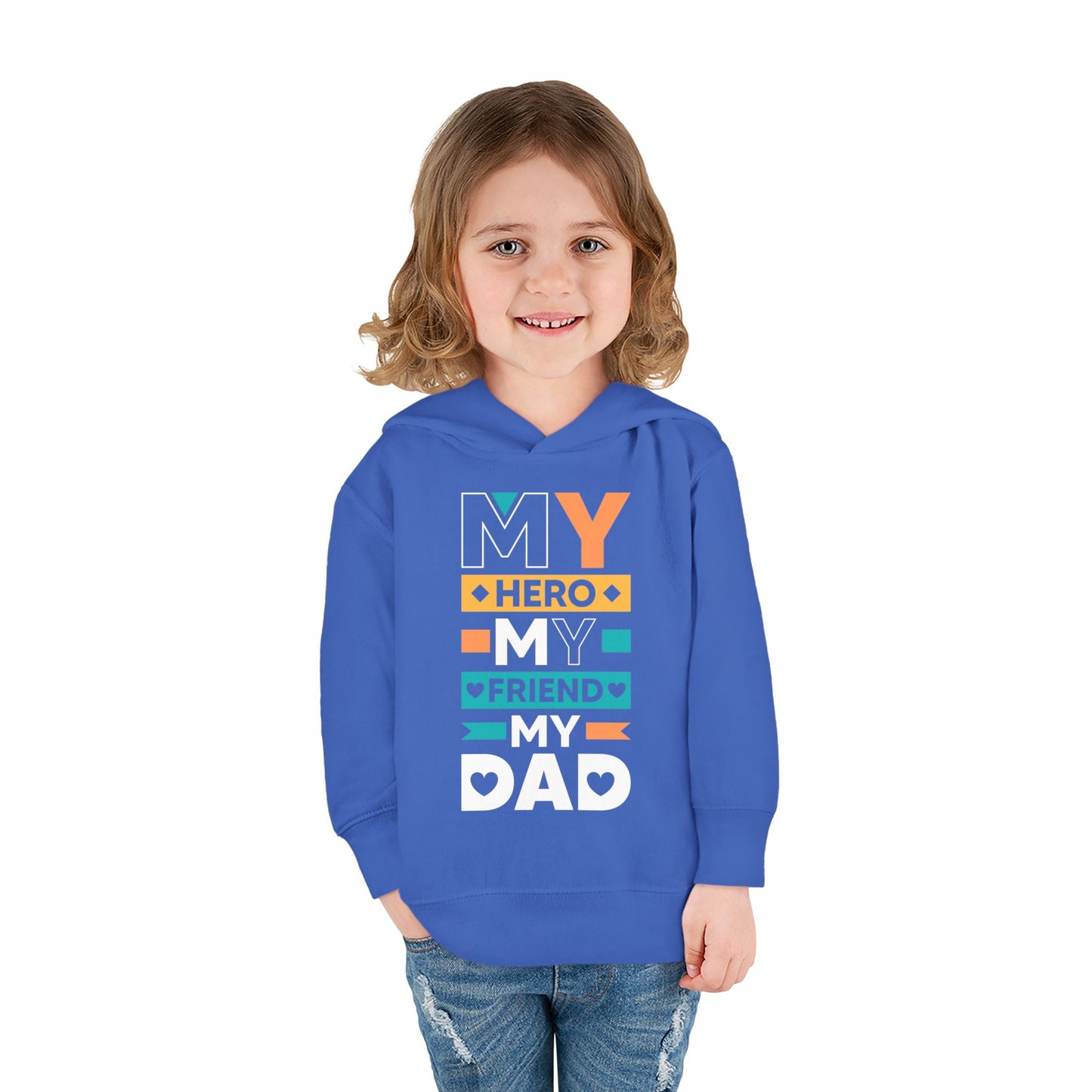 Toddler Fleece Hoodie - 'My Dad My Hero' Design