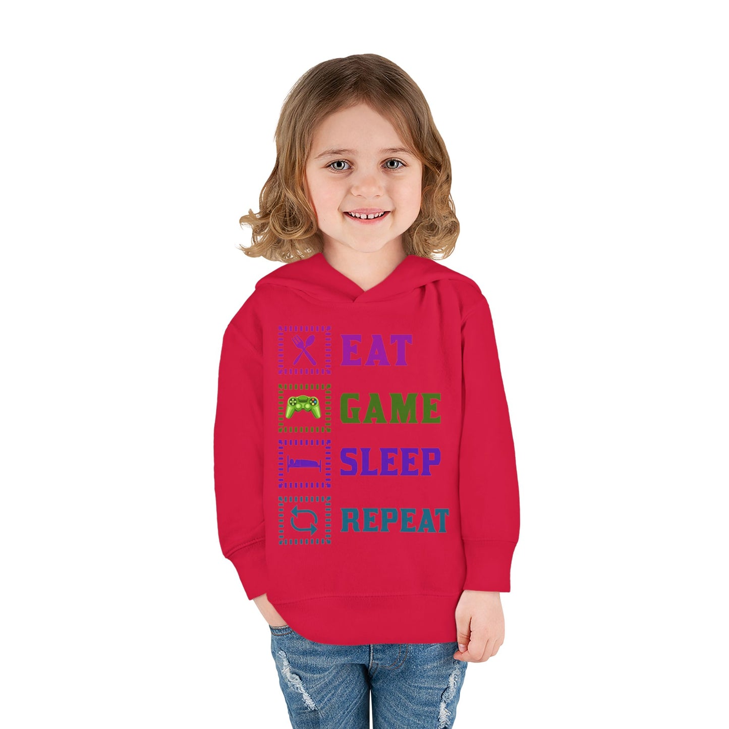 Toddler Hoodie - Eat Game Sleep Repeat Design