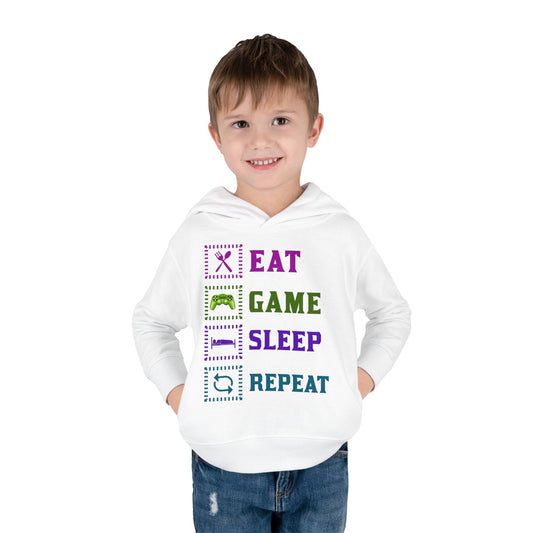 Toddler Hoodie - Eat Game Sleep Repeat Design