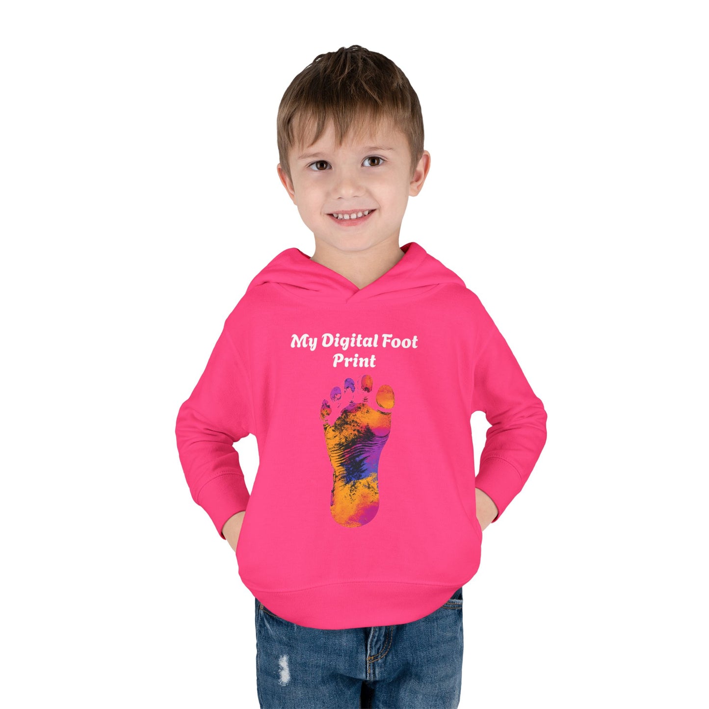 Toddler Fleece Hoodie - My Digital Foot Print Design