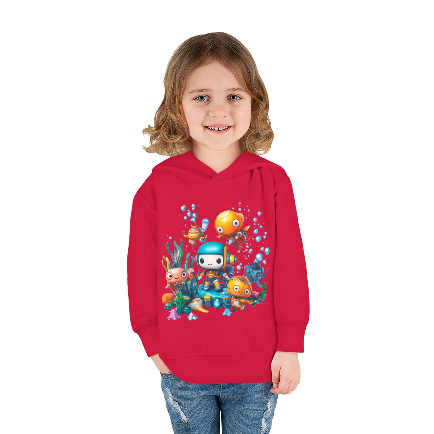 Toddler Fleece Hoodie - Underwater Mission Design