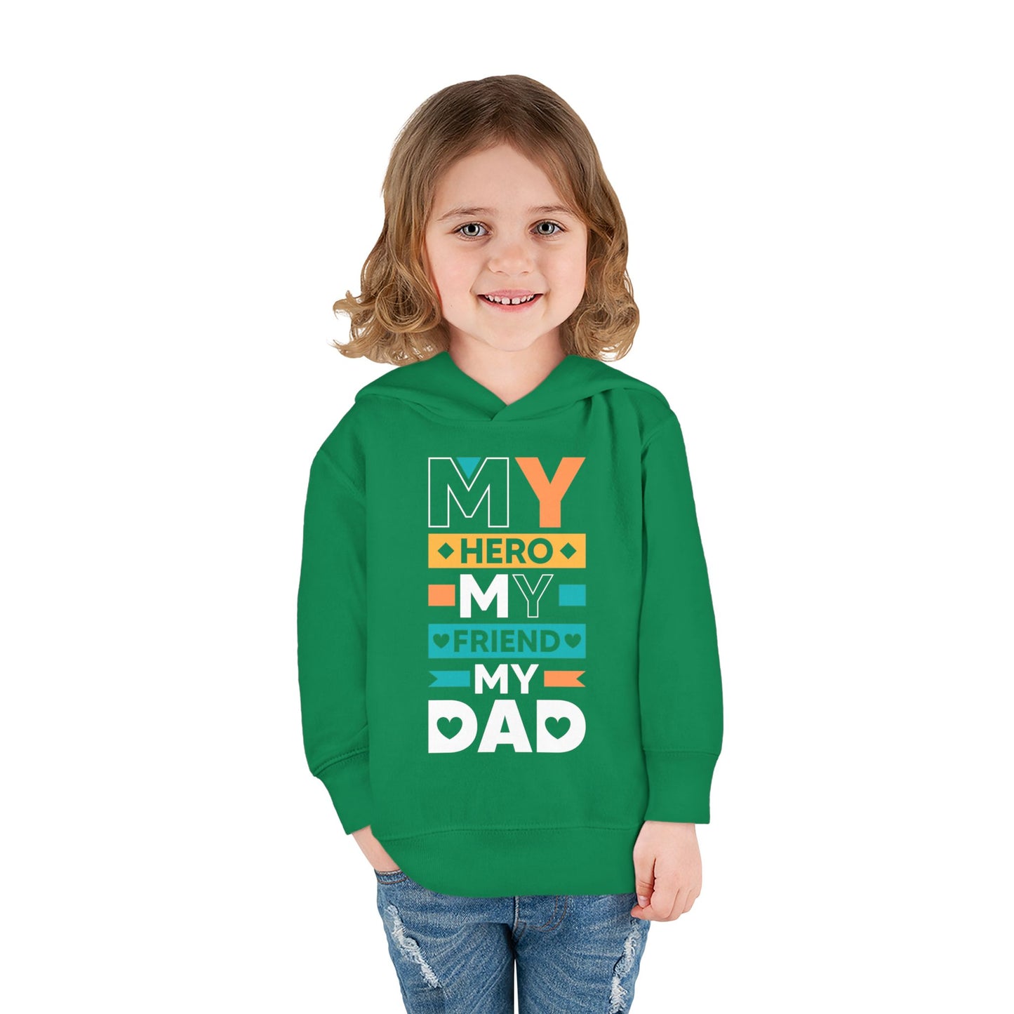 Toddler Fleece Hoodie - 'My Dad My Hero' Design