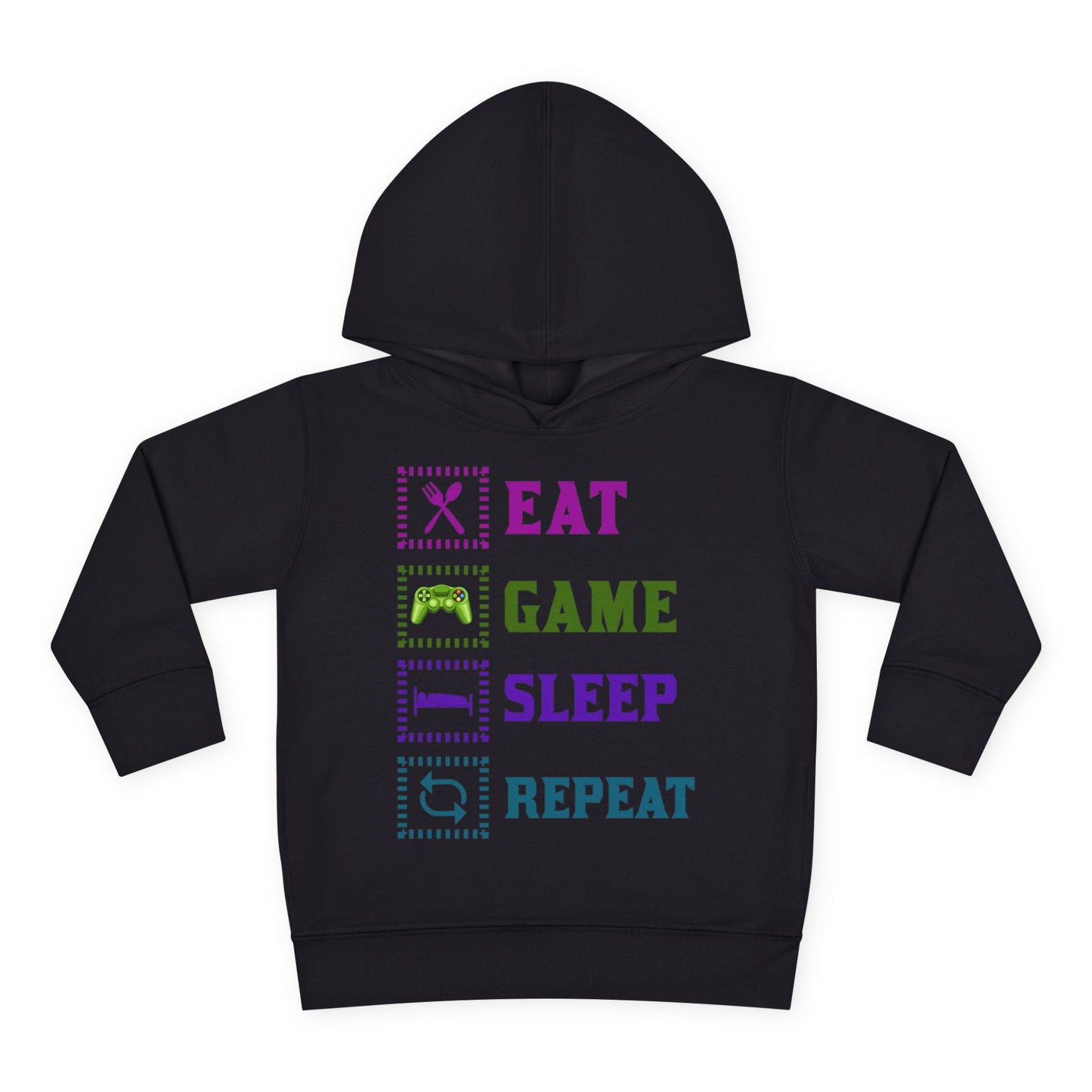 Toddler Hoodie - Eat Game Sleep Repeat Design