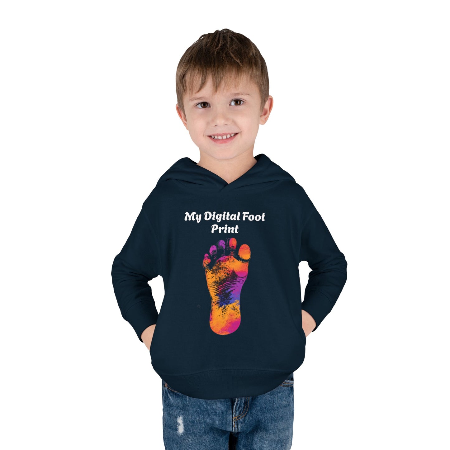 Toddler Fleece Hoodie - My Digital Foot Print Design