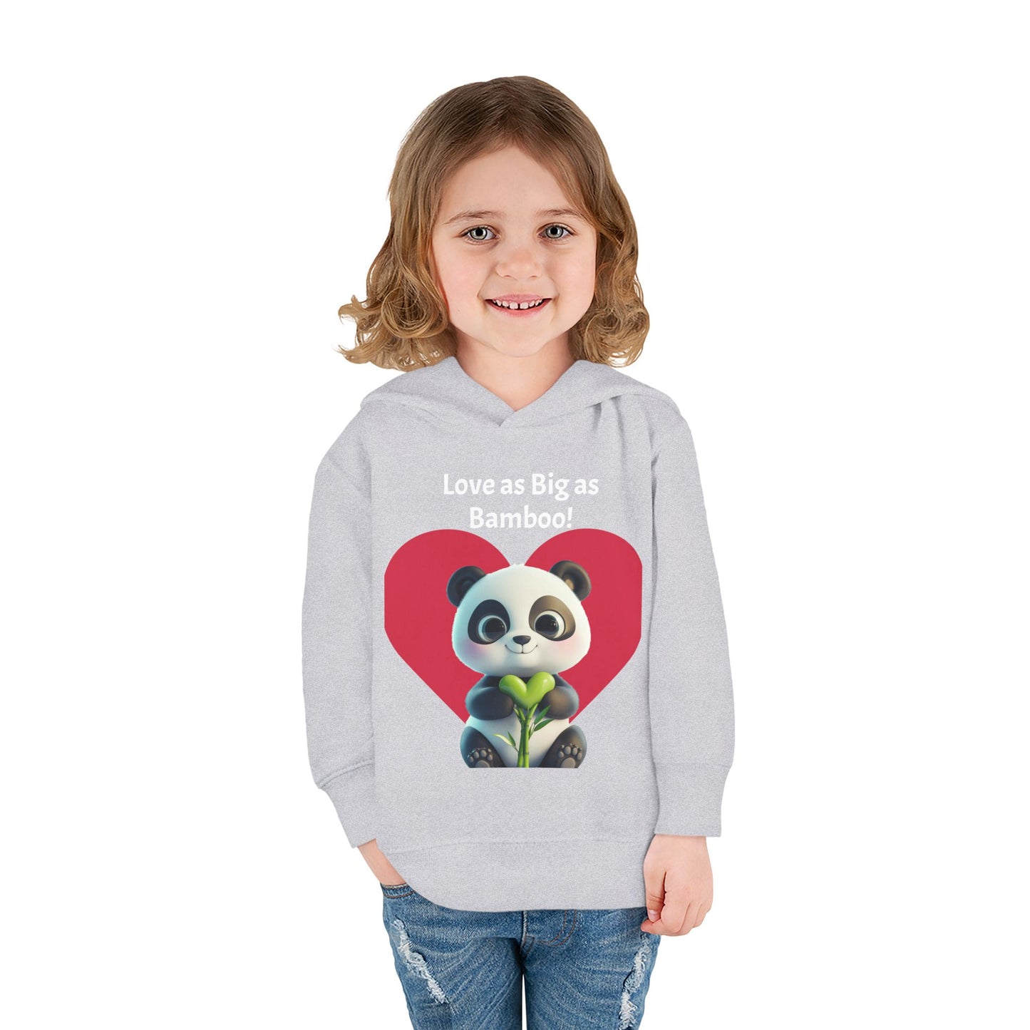 Toddler Fleece Hoodie - Panda Love as Big as Bamboo