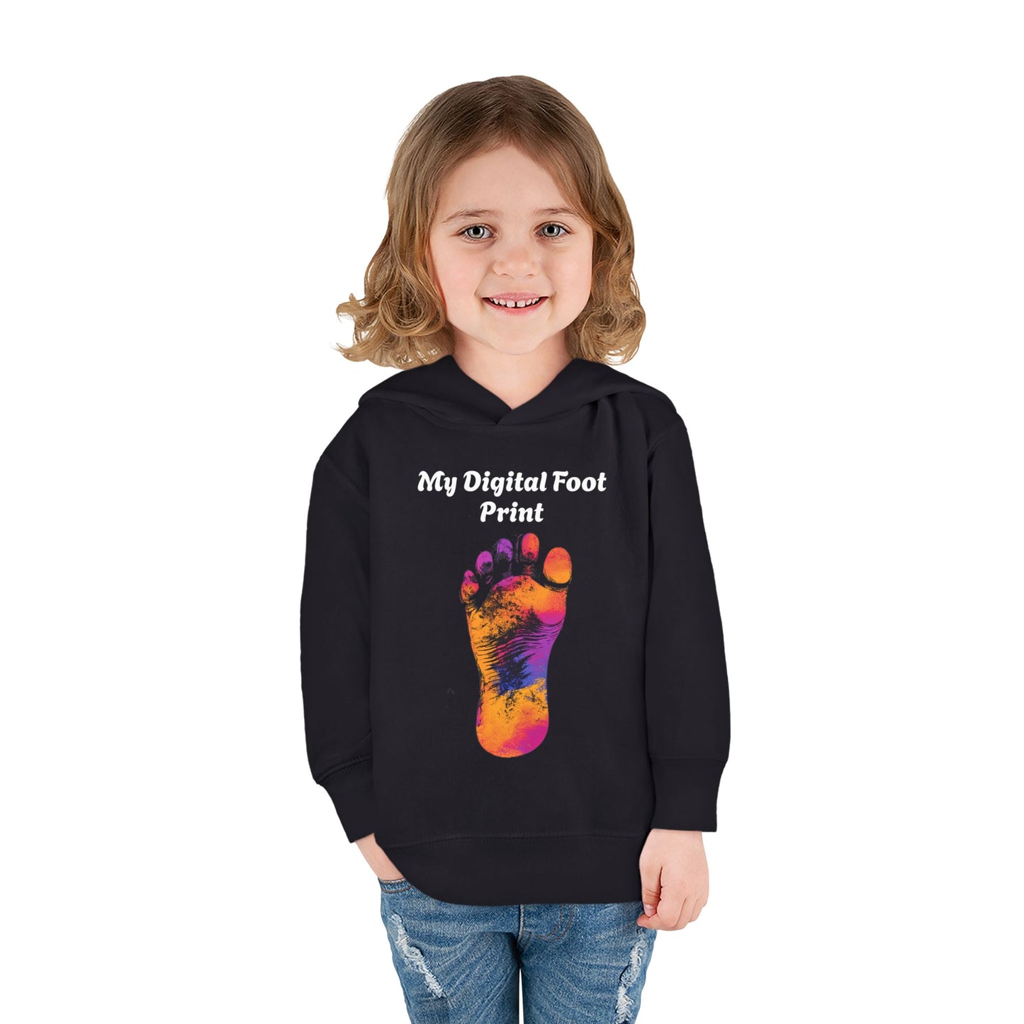 Toddler Fleece Hoodie - My Digital Foot Print Design