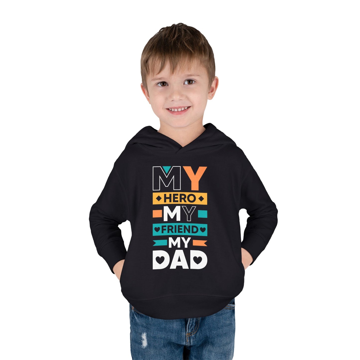 Toddler Fleece Hoodie - 'My Dad My Hero' Design