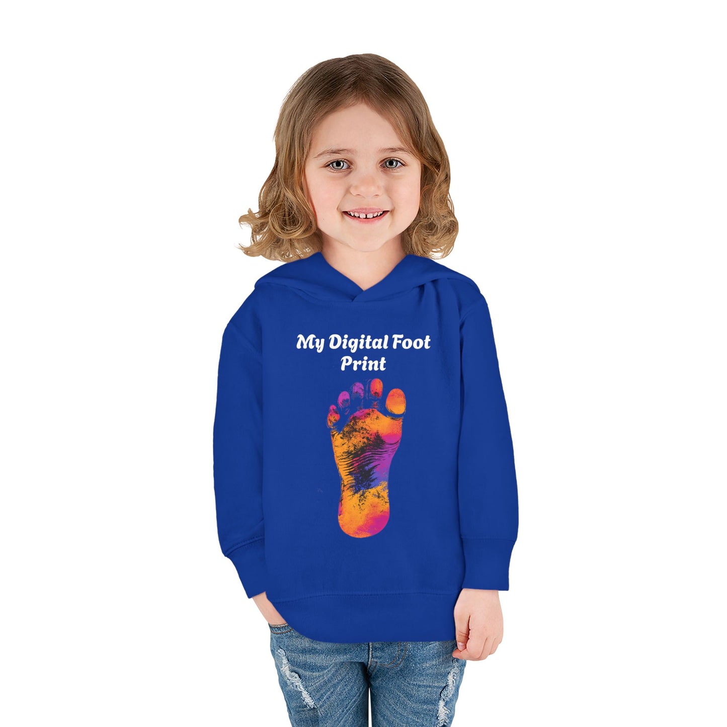 Toddler Fleece Hoodie - My Digital Foot Print Design