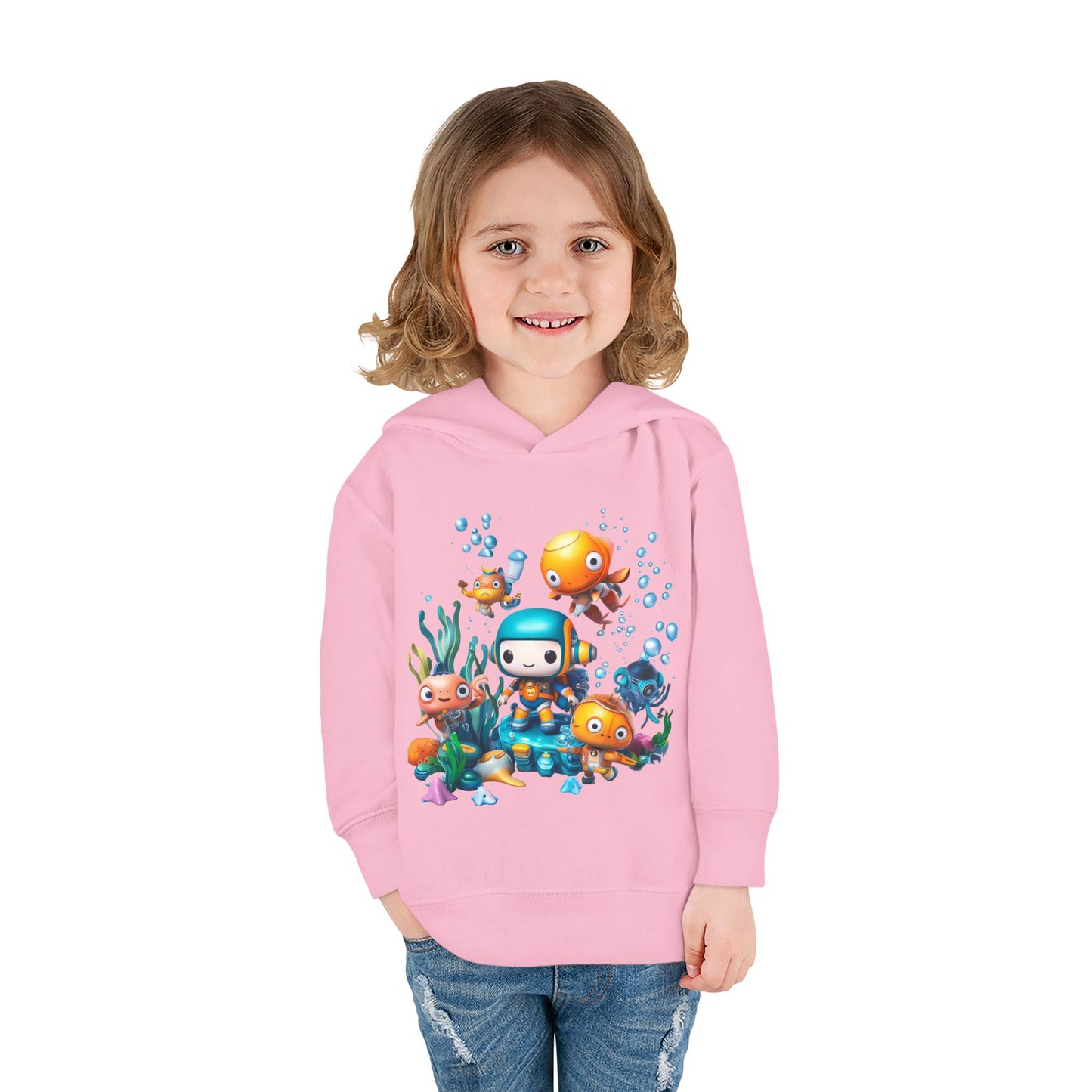 Toddler Fleece Hoodie - Underwater Mission Design