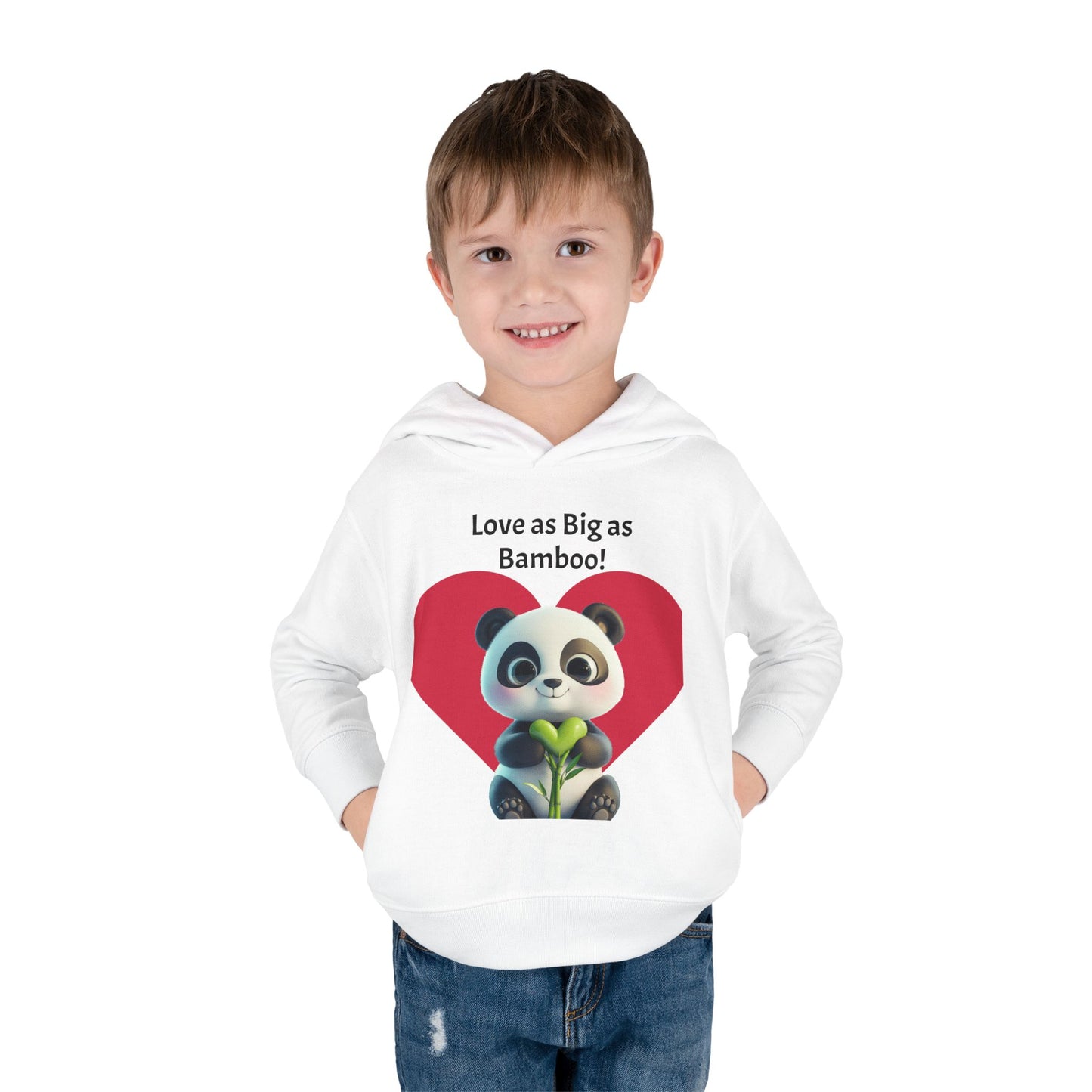 Toddler Fleece Hoodie - Panda Love as Big as Bamboo