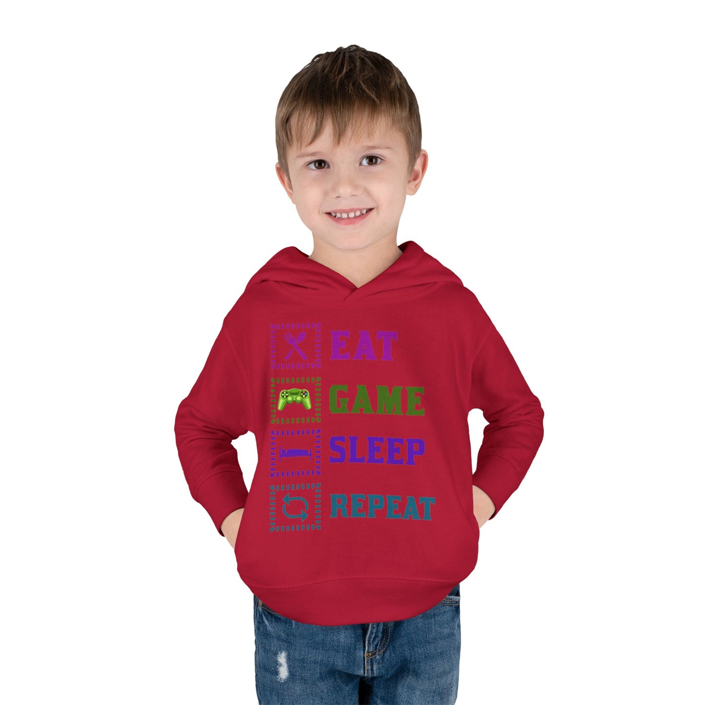 Toddler Hoodie - Eat Game Sleep Repeat Design