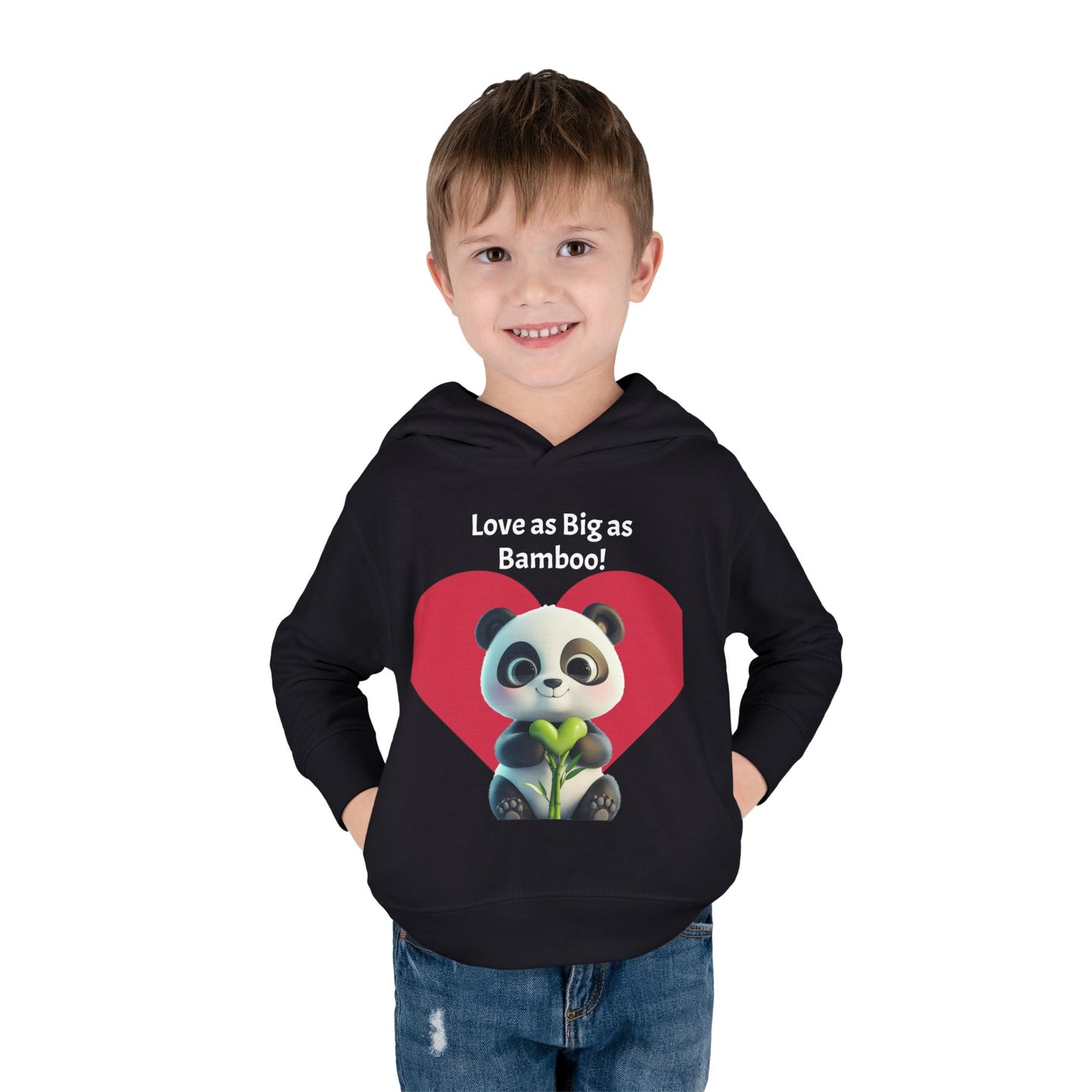 Toddler Fleece Hoodie - Panda Love as Big as Bamboo