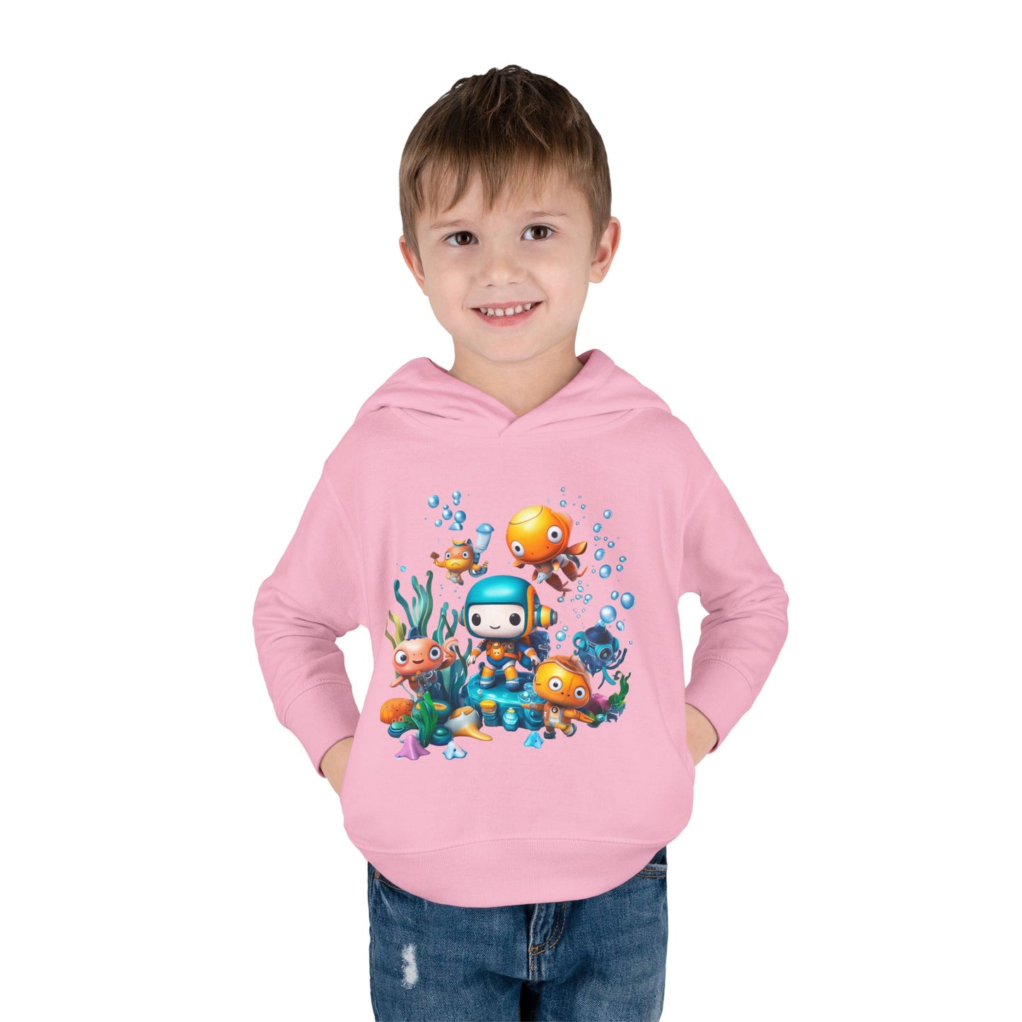 Toddler Fleece Hoodie - Underwater Mission Design