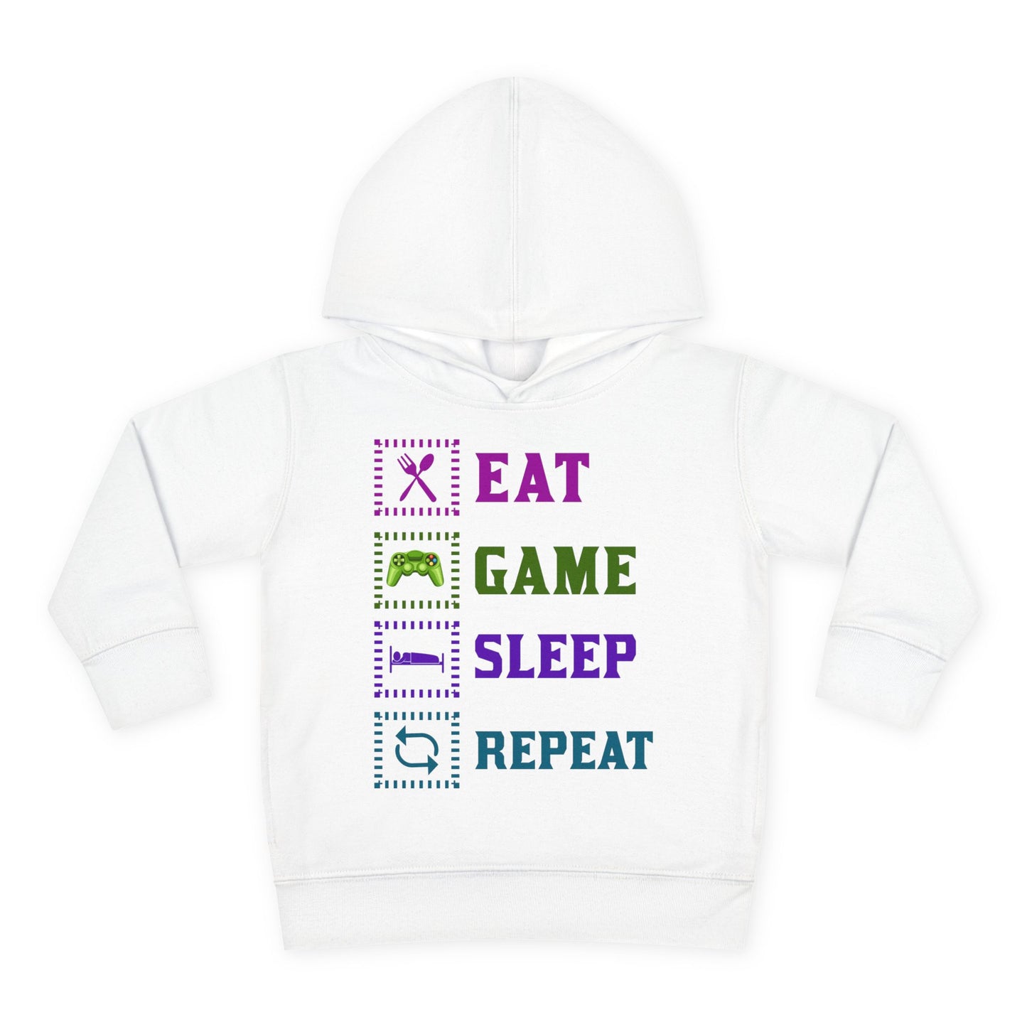 Toddler Hoodie - Eat Game Sleep Repeat Design