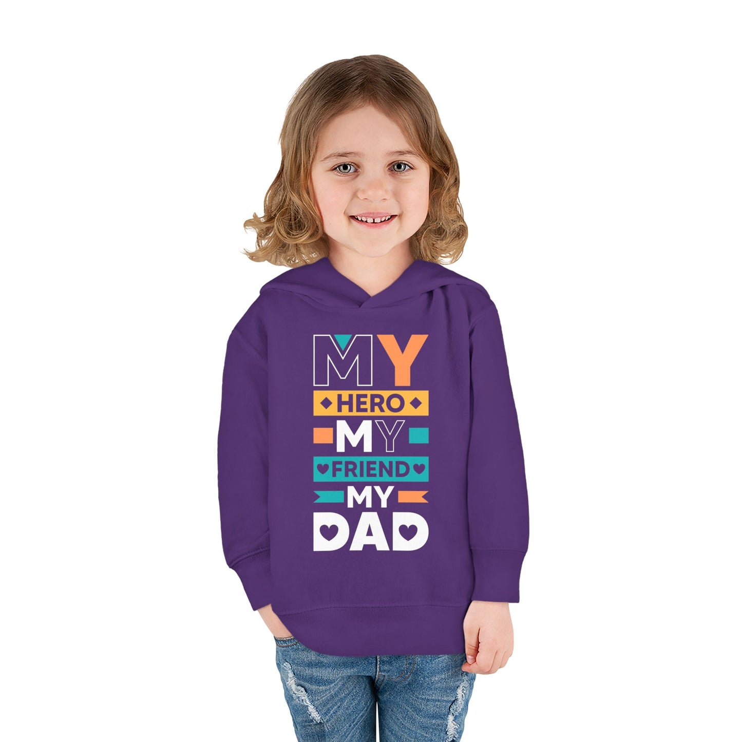 Toddler Fleece Hoodie - 'My Dad My Hero' Design