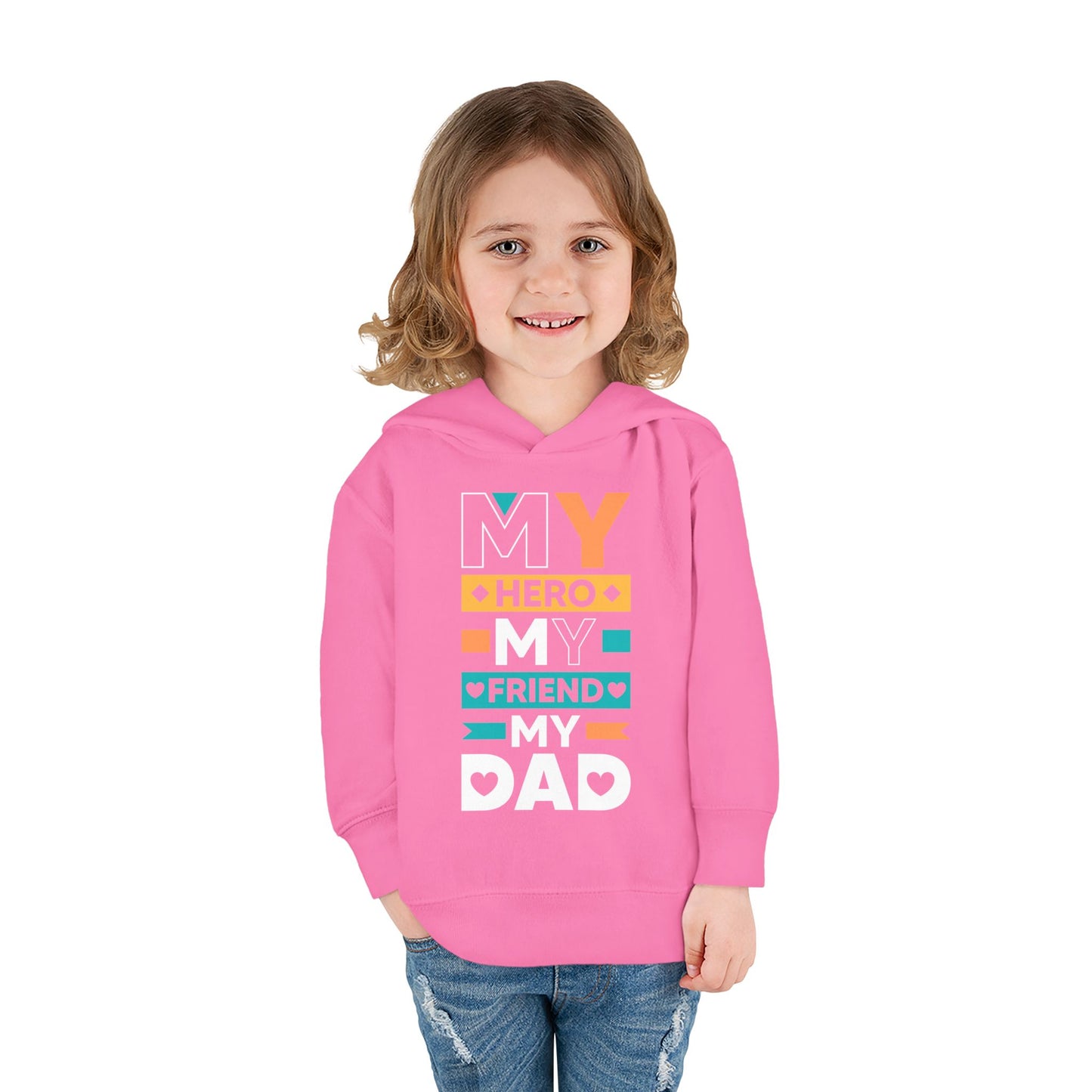 Toddler Fleece Hoodie - 'My Dad My Hero' Design