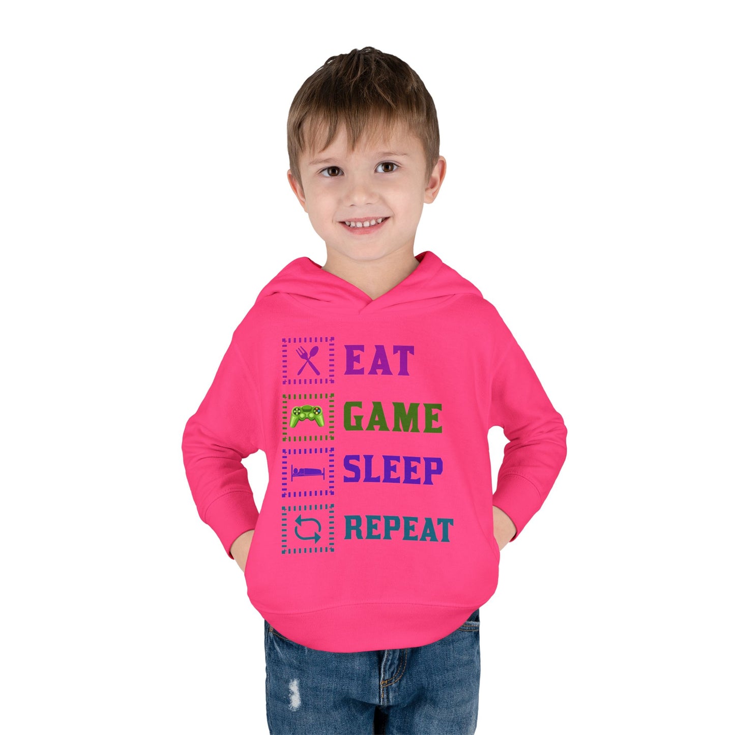 Toddler Hoodie - Eat Game Sleep Repeat Design