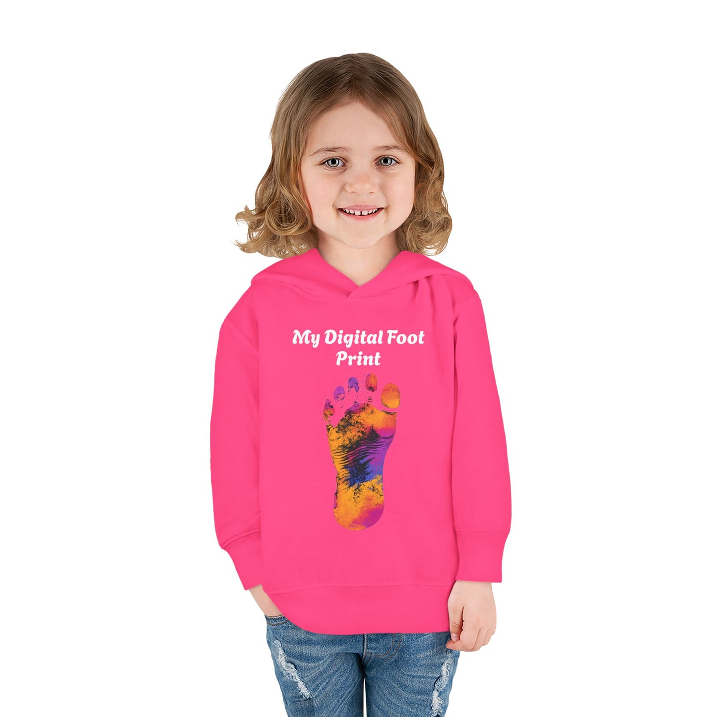 Toddler Fleece Hoodie - My Digital Foot Print Design