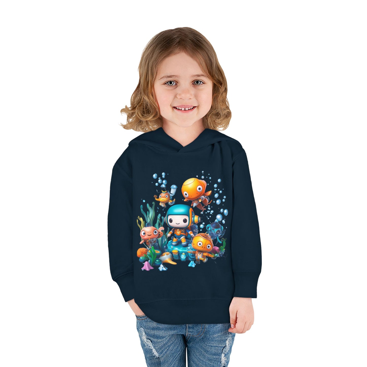 Toddler Fleece Hoodie - Underwater Mission Design